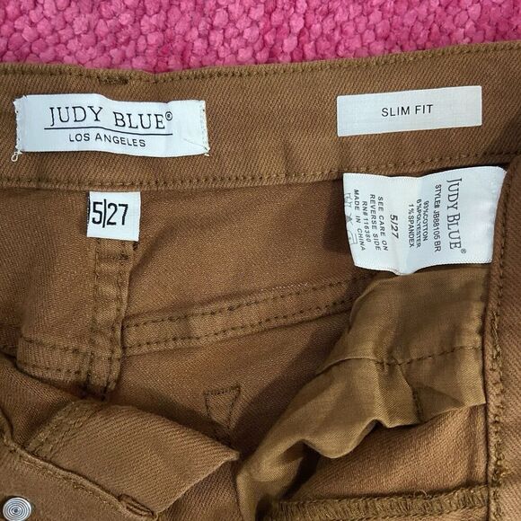 Judy Blue Slim Fit High Rise Jeans Woodland Brown Size 27 - Picture 5 of 15